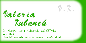 valeria kubanek business card